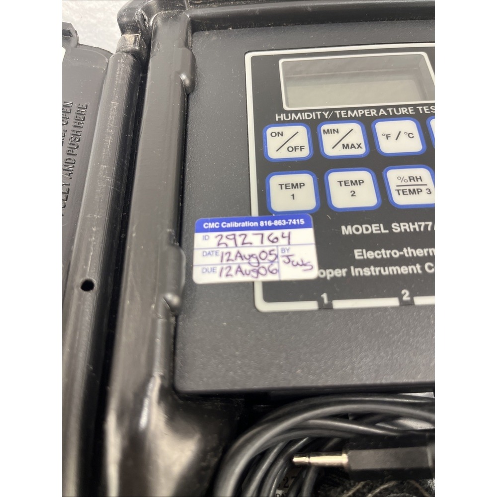 Cooper Temperature/Humidity Digital Instrument SRH77A- Untested - Picture 8 of 8